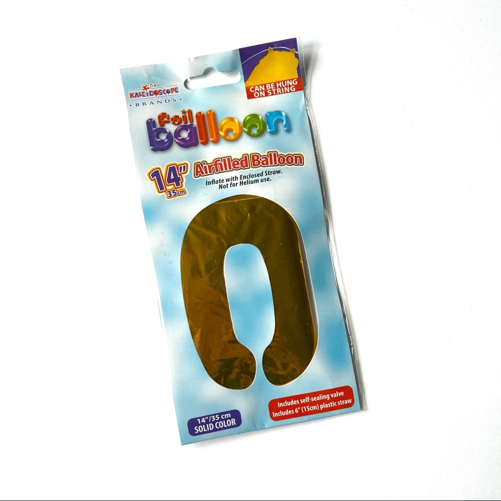 Gold Foil 0 Blow Up Balloon Kaleidoscope Brands 14 Inch Airfilled Balloon